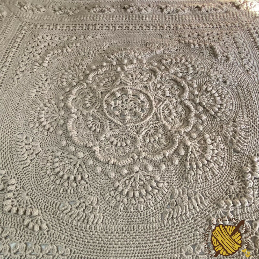 Heirloom quality crochet double bed blanket / quilt / throw