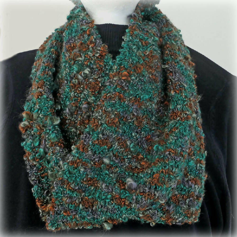 Special: Boucle beanie and infinity scarf - slouchy, adult. FREE POST