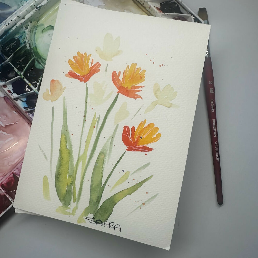 flower painted greeting cards2