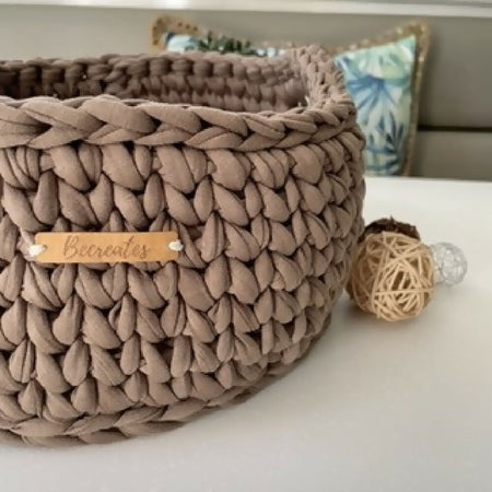 Home Decor | Crochet handmade basket |Cocoa Brown | Extra large with handles