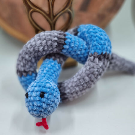 Handmade crochet snake plush toy