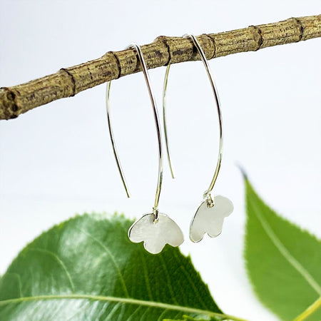 Argentium Silver Saw Pierced Flower Earrings