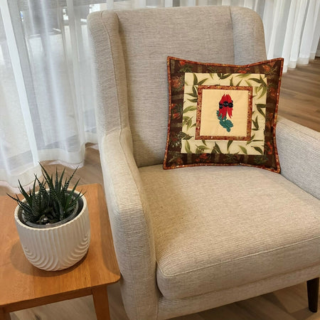 cushion cover handmade Australia native - sturt's desert pea