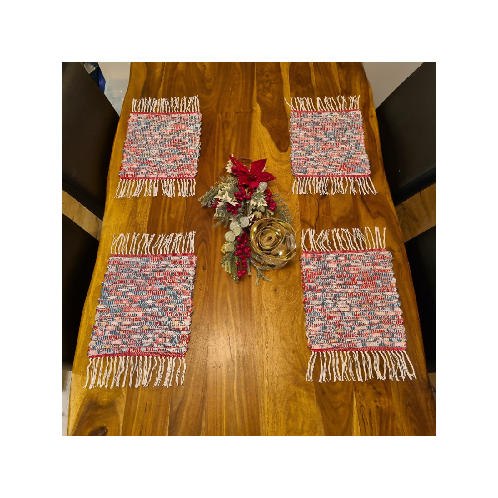 Handwoven Christmas Fabric Placemats