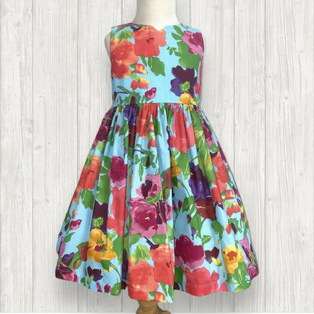 Brights on Blue Tea Party Dress