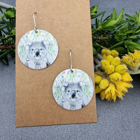 KOALA AUSSIE CHRISTMAS - pastel earrings