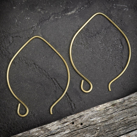 Raw Brass XL Marquise Earwires