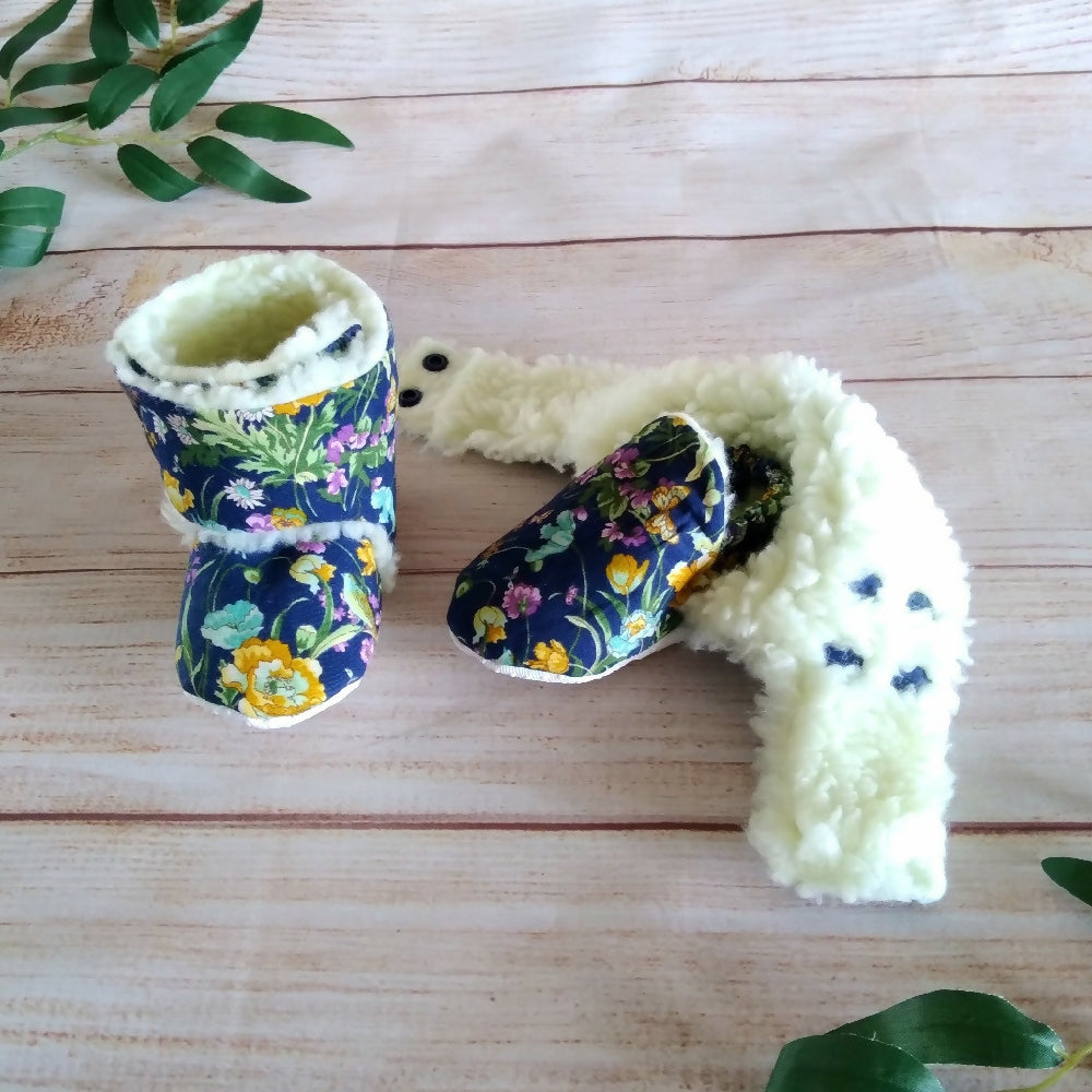 English Floral Baby Boots (6-9 month)