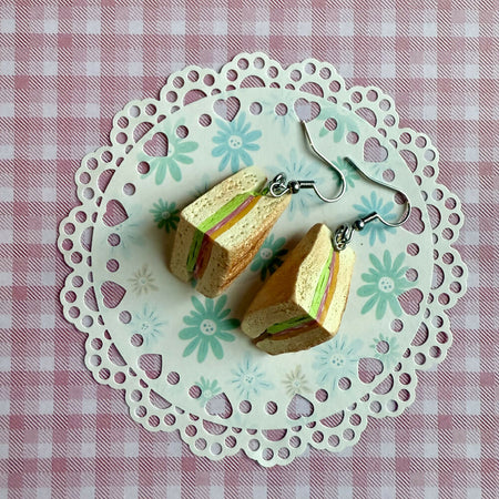 Toasted sandwich dangles (hypoallergenic Stainless steel hooks)