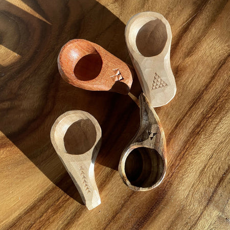 Handcarved Wooden Teaspoon Measure with pretty detailing