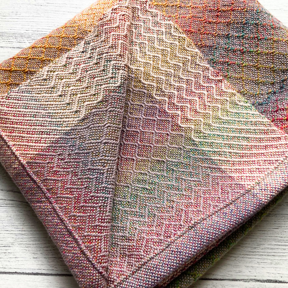 Closeup-handwoven-rainbow-baby-blanket-entangledhappinessghandwoven