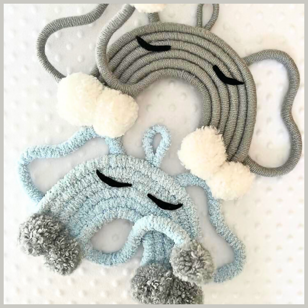 Elephant Macrame Wall Hanging Set, Baby Decor, Boys Room Decor