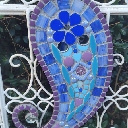 Blue Mosaic Teardrop with a Hanger
