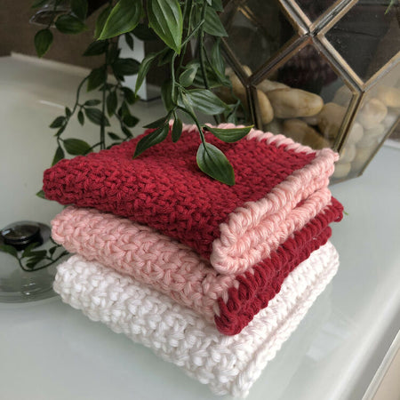 Body Scrubbies-Wash Cloths Set 3 100% Cotton