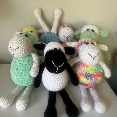 Handmade crochet lamb soft and fluffy toy