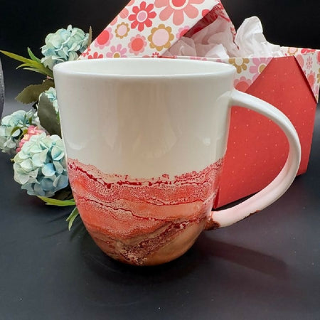 Handpainted coffee/tea mug - earthy tangerines