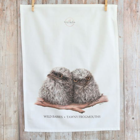 Tawny Frogmouth Chicks | Cotton Tea Towel