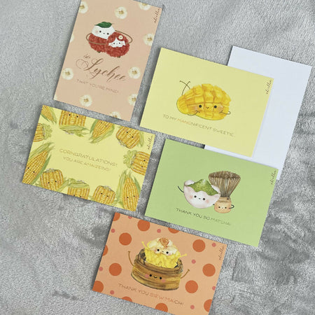 Set of 5 Greeting Cards with Envelopes