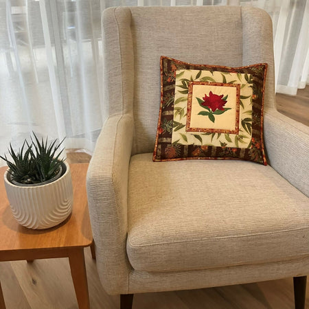 handmade Australian native quilted - waratah