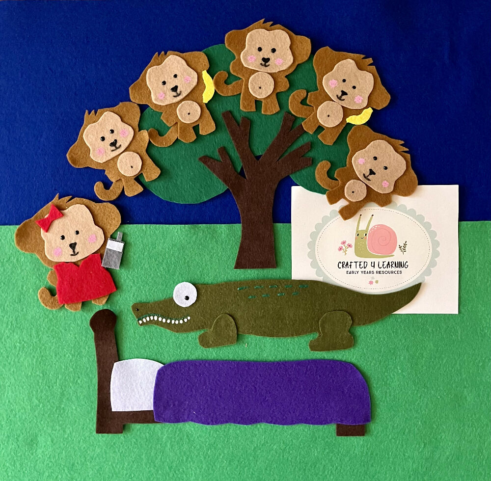 5 Cheeky Monkeys 2 in 1 Felt Board Set