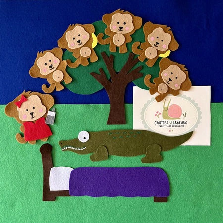 5 Cheeky Monkeys 2 in 1 Felt Board Set