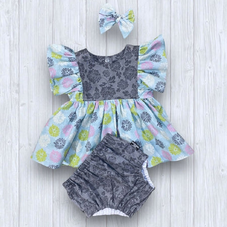 SIZE 0 Baby Girls Spring Bloom Print Ashton Dress SET