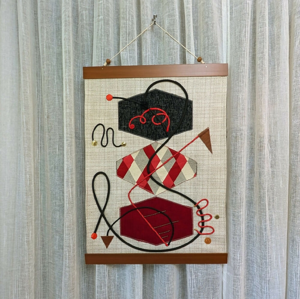 Bold abstract wall hanging square