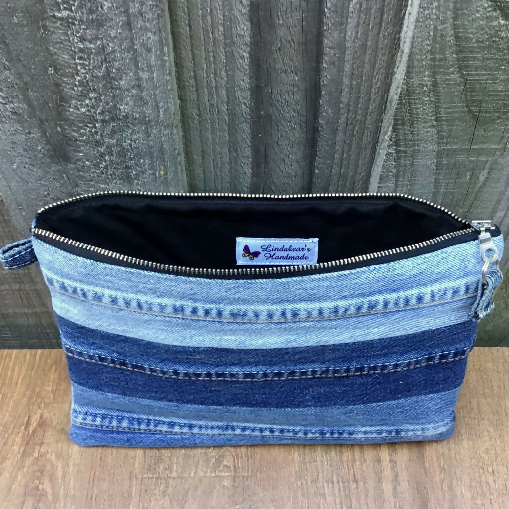 Upcycled Denim Pencil Case - Leg Seams