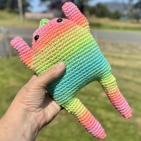 Funny “Sploot” Frog Crochet Toy