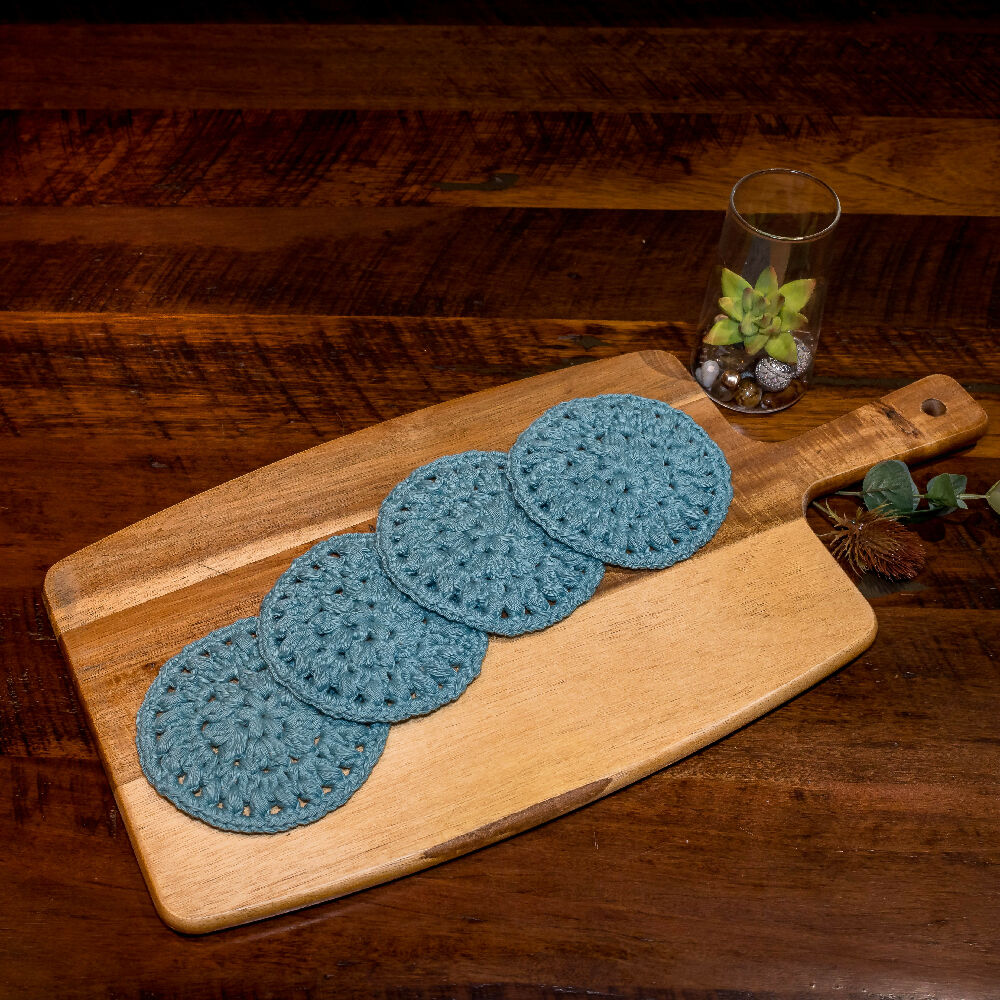 Organic Cotton Crocheted Coasters - Set of 4