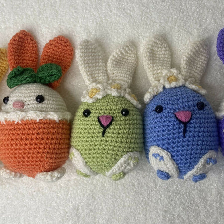 Egg Shaped Bunnies - crocheted toy