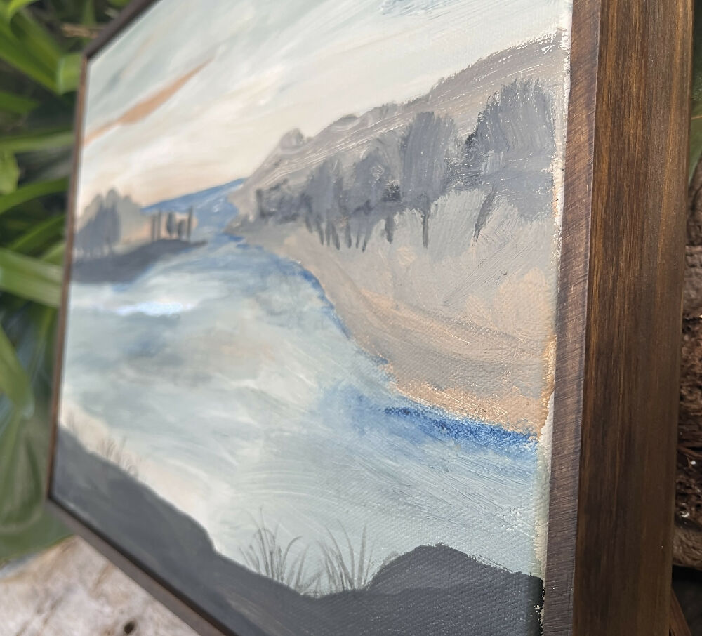 'Coastal Inlet' Framed painting 42x32cm