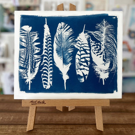 Feather Art Print, Original Cyanotype, 8x10 inch, Archival Nature Picture