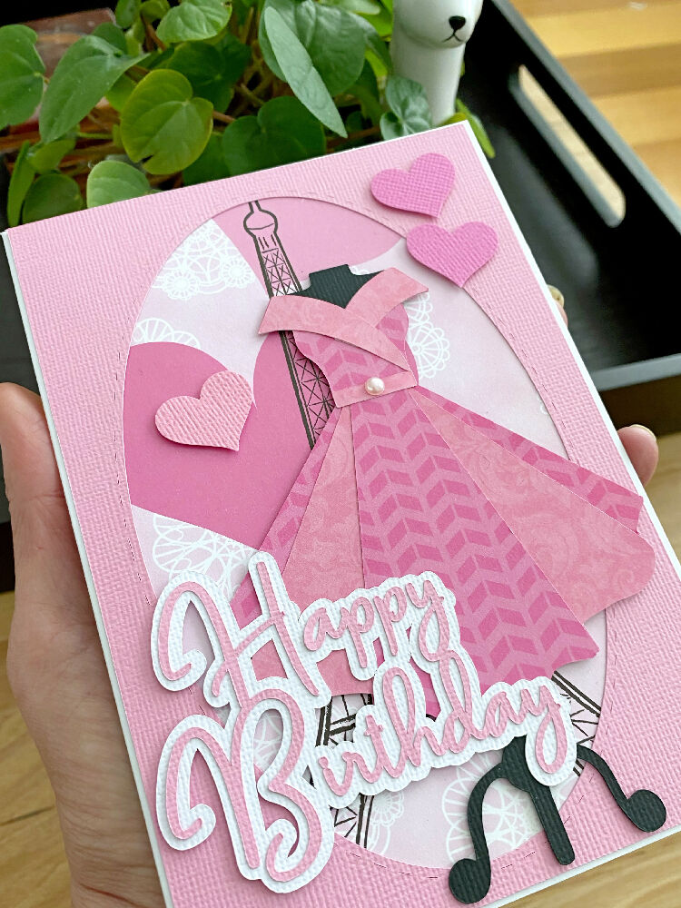 Floral Dress cards, birthday card.