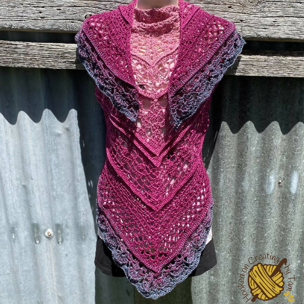 Handmade crochet shawl wrap scarf