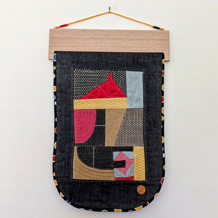 Quilted abstract wall hanging