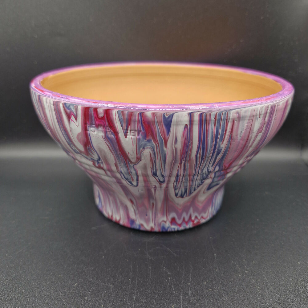 Pink and Purple Painted Terracotta Pot