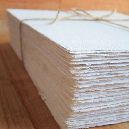 White Handmade Recycled Paper Sheets / Printable Stationery / Craft Paper/ A4