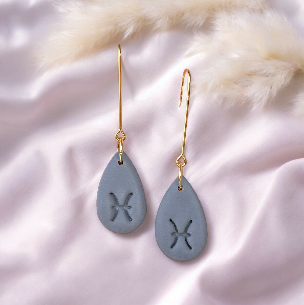 Pisces Star Sign Dangle Earrings