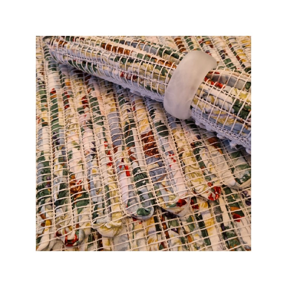 Handwoven Christmas fabric placemats white