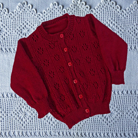 Warm woollen cardigan size 2. Textured front. Machine washable. Free post