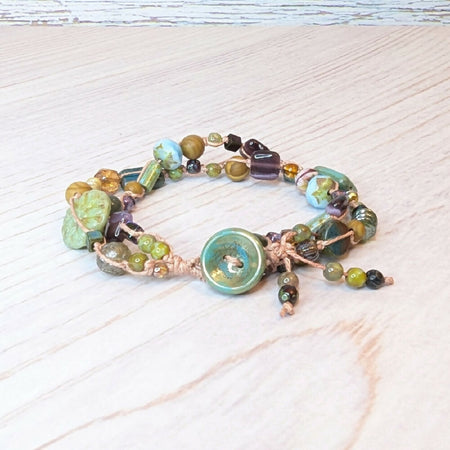 Glass beaded bracelet | hemp bracelet | beaded bracelet