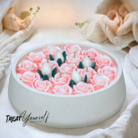 Mother's Day Gift, Gift for Mum Floral Personalised Candle , flower bouquette candle ,scented candles for mum