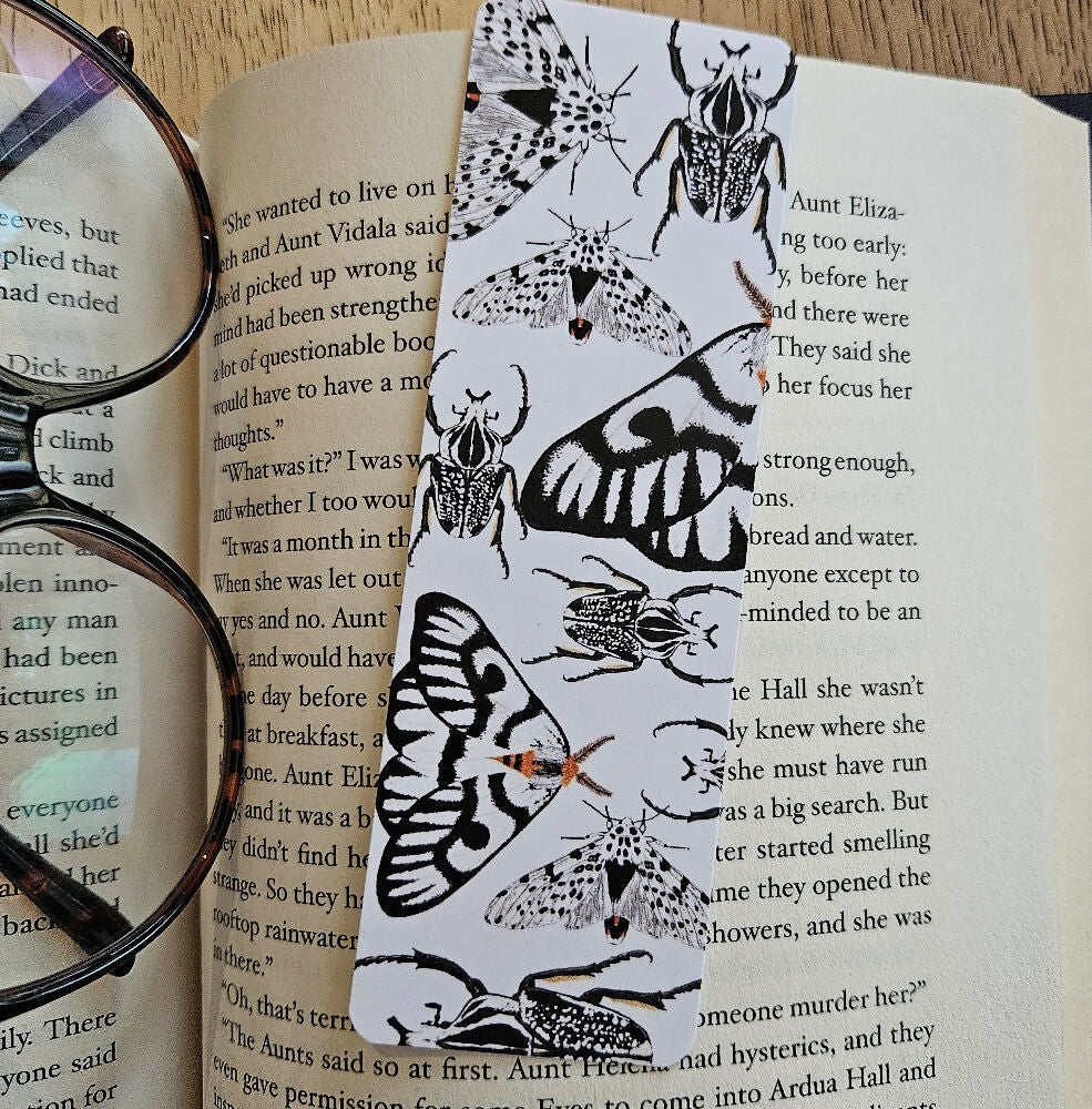 watercolour bookmarks - black & white collage
