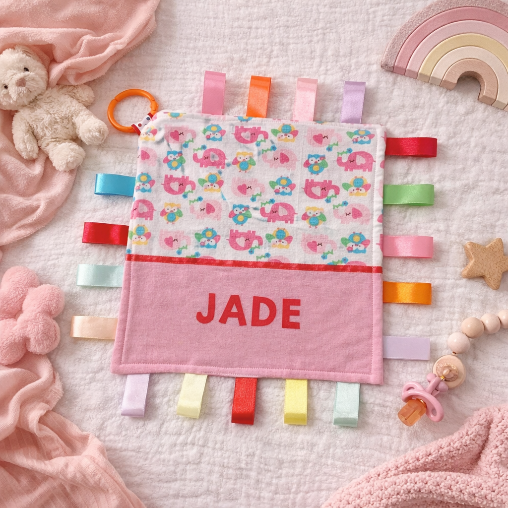 Babies Personalised Taggy Security Blanket / Comforter Toy - Various Designs -