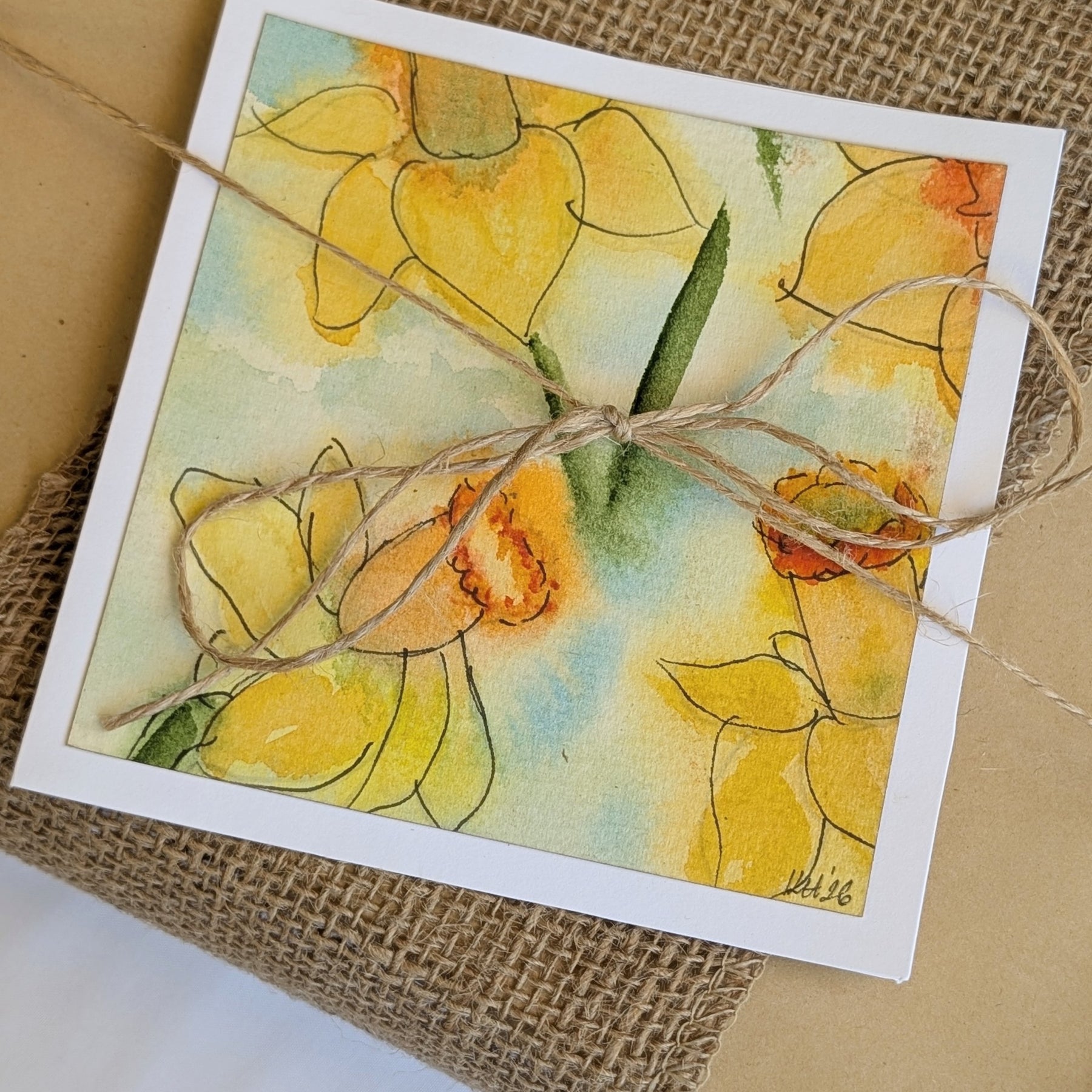Daffodil Greeting Card – Original Watercolour Design