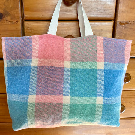 Upcycled Woollen Blanket - Market Tote - Multi