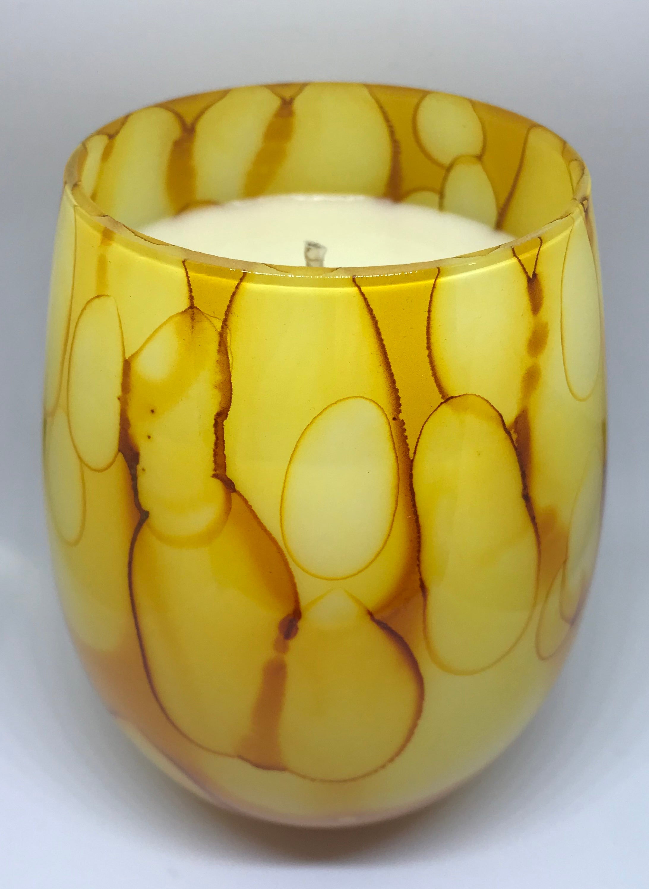 Yellow Tie Dye Glass with Egyptian Musk Fragrance