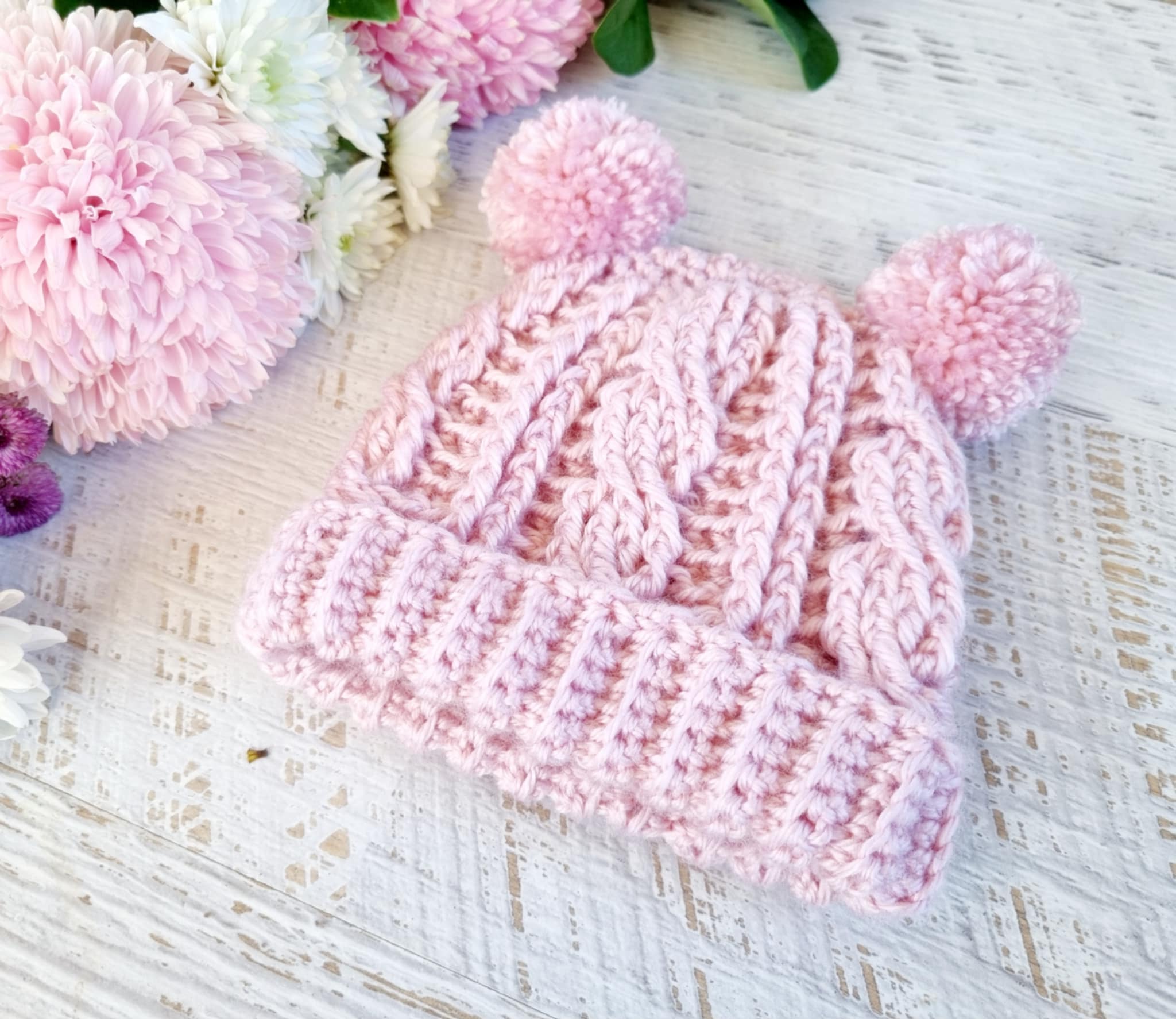 Baby Beanie | Newborn | Cable | Crochet | Knit | Hat