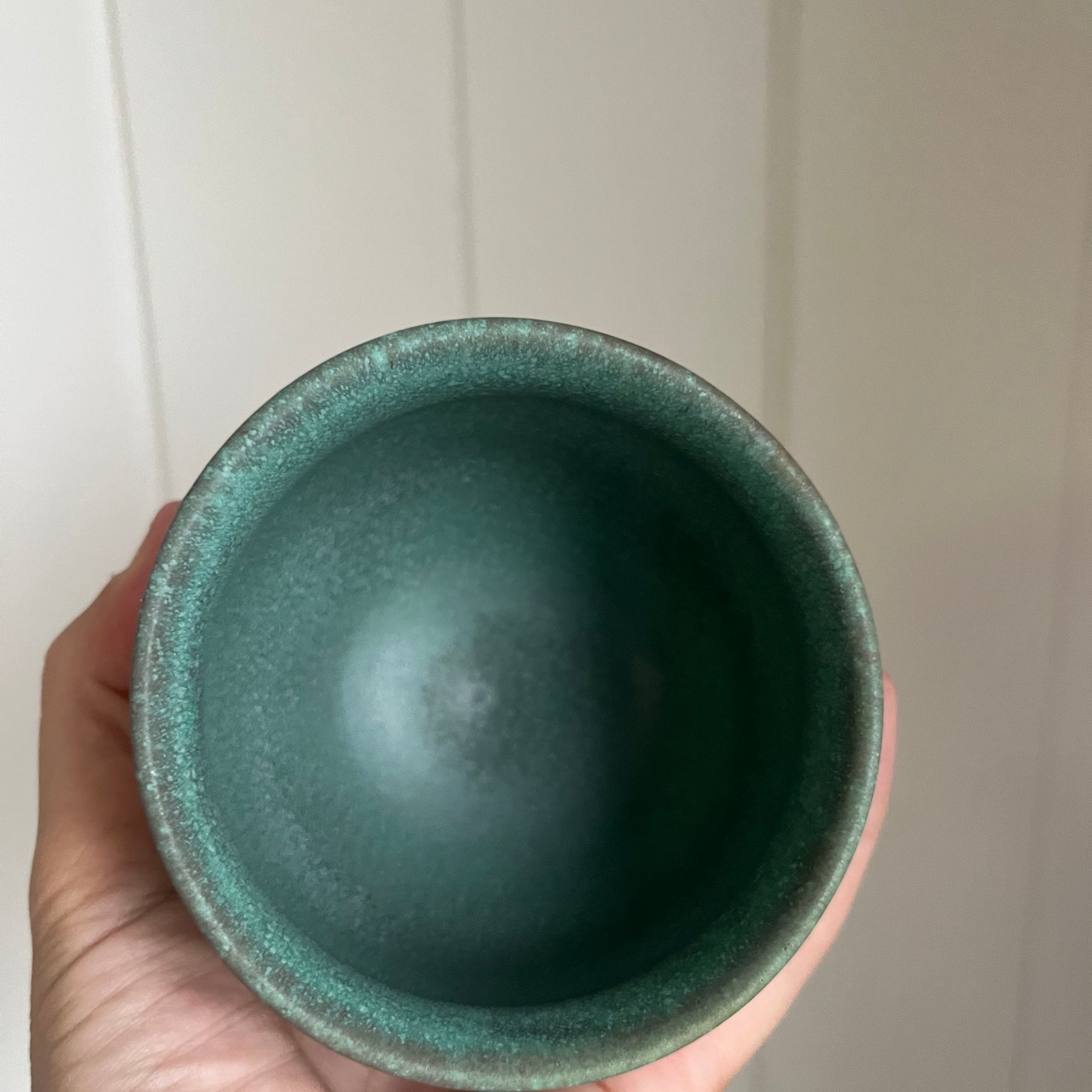 Ceramic Matcha Cup - Turquoise & White